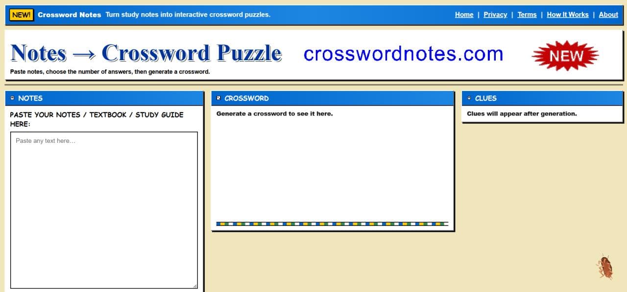 Crossword Notes input screen with note entry, crossword area, and clue panel.